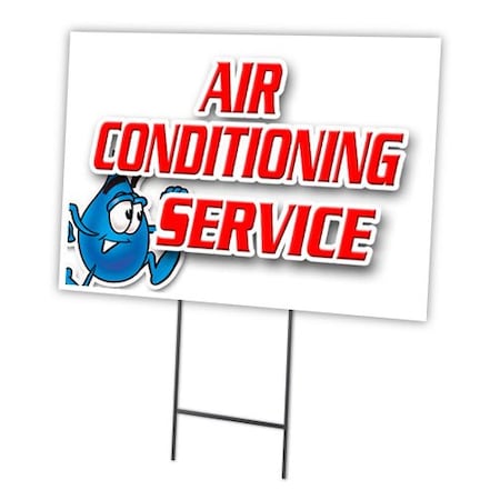Signmission Air Conditioning Servi Yard & Stake outdoor plastic coroplast window, C-1216-Air Conditioning Servi C-1216-DS-Air Conditioning Servi